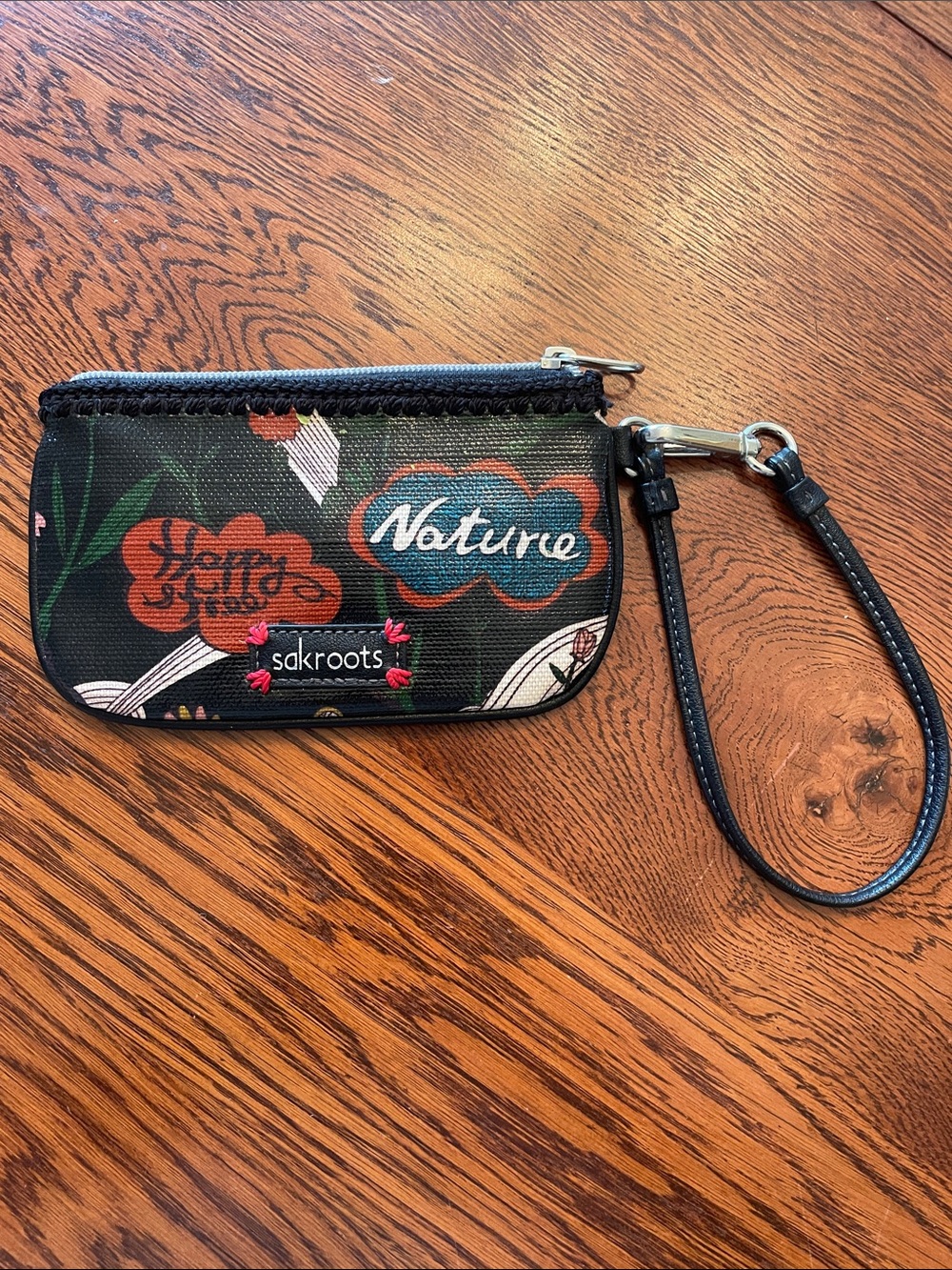 Sakroots signature peace print mini clutch wristlet